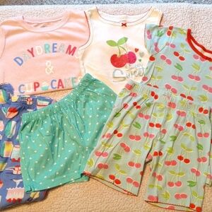 Carter's PJ's Pink and Green Sets For Sweet Dreams.  Good Condition